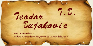 Teodor Dujaković vizit kartica
